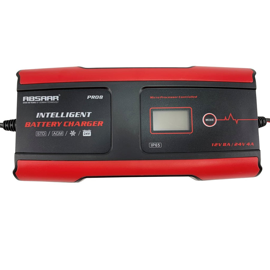 ABSAAR Pro Series Pro - 8.0 - Smart Maintenance Battery Charger 12/24V 8 Amp