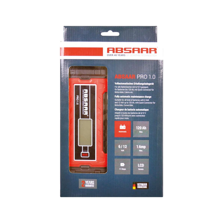 ABSAAR Pro Series Pro - 1.0 - Smart Maintenance Battery Charger 6/12V 1 Amp