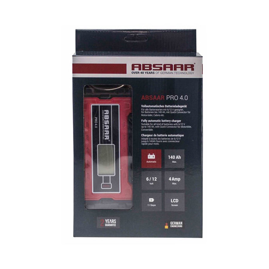 ABSAAR Pro Series Pro - 4.0 - Smart Maintenance Battery Charger 6/12V 4 Amp