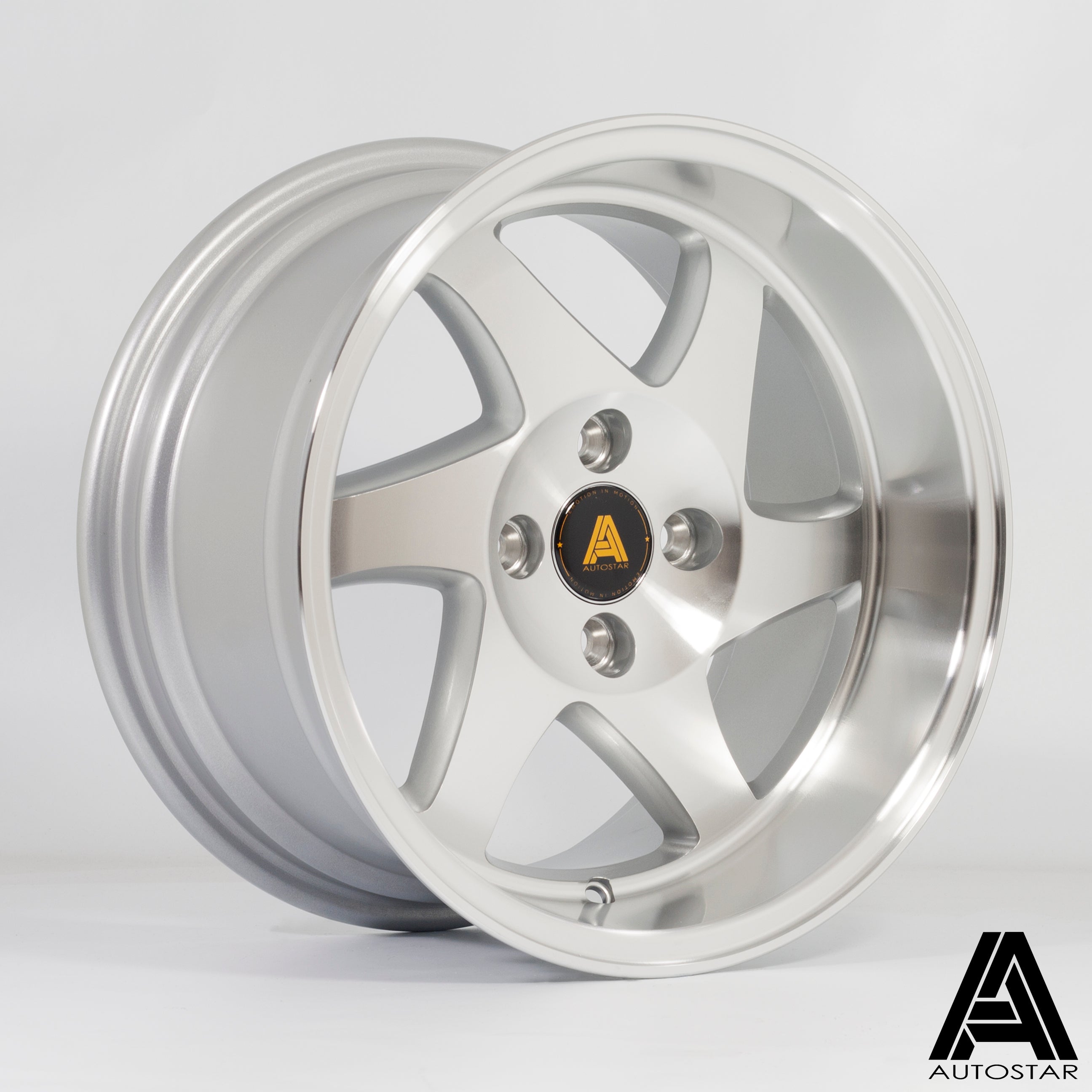 Autostar Blade 15x8 4x100 ET20 Gloss Silver Macined Face