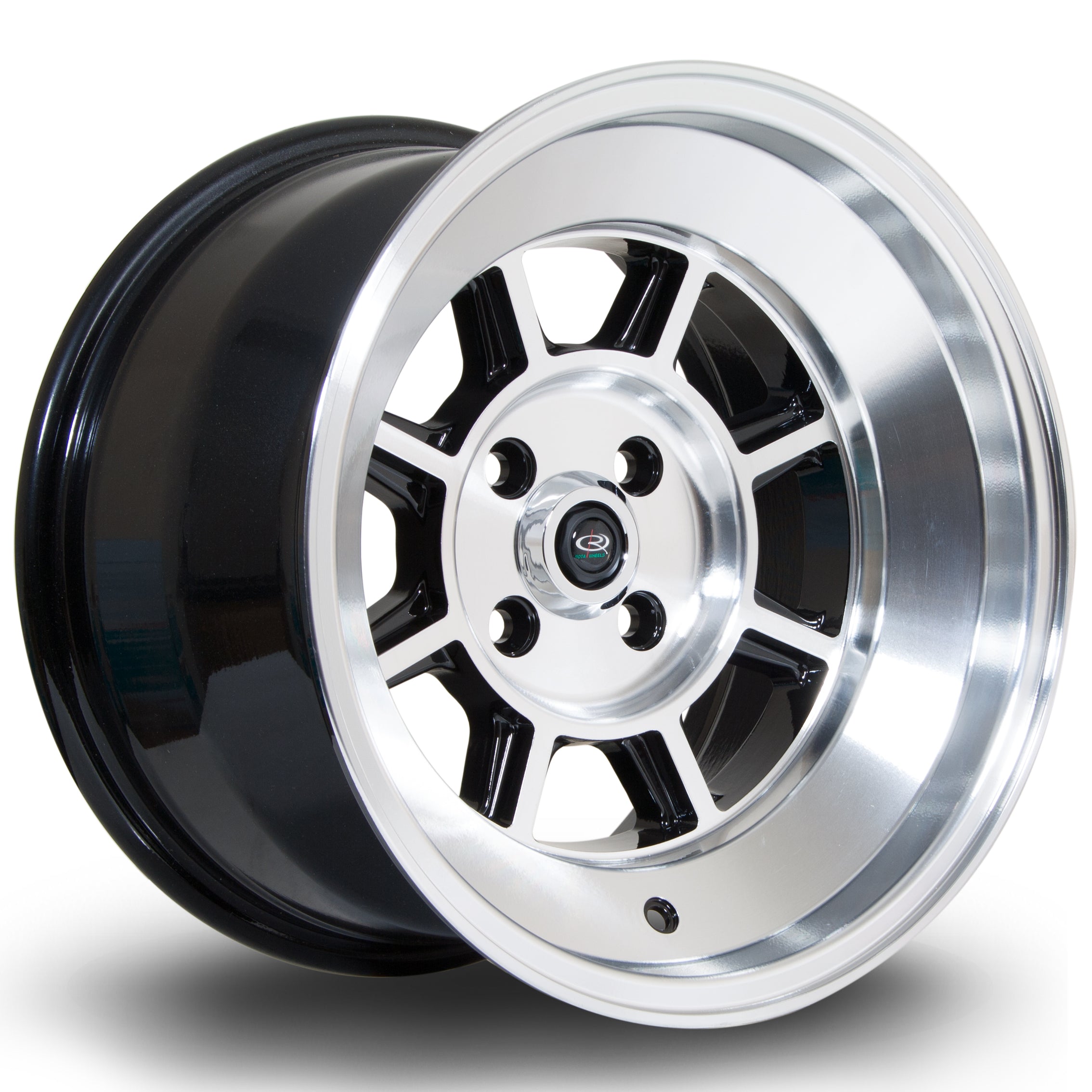 Rota BM8 15x9 4x114.3 ET0 Gloss Black Polished Face