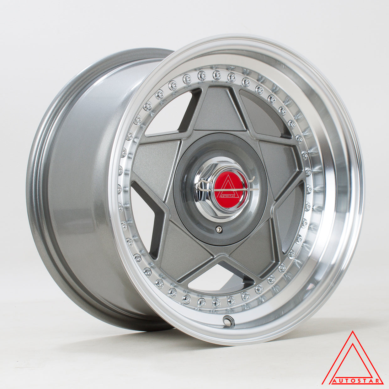 Autostar Centro 15x8.25 4x100/108 ET20 Gloss Gunmetal Polished Lip