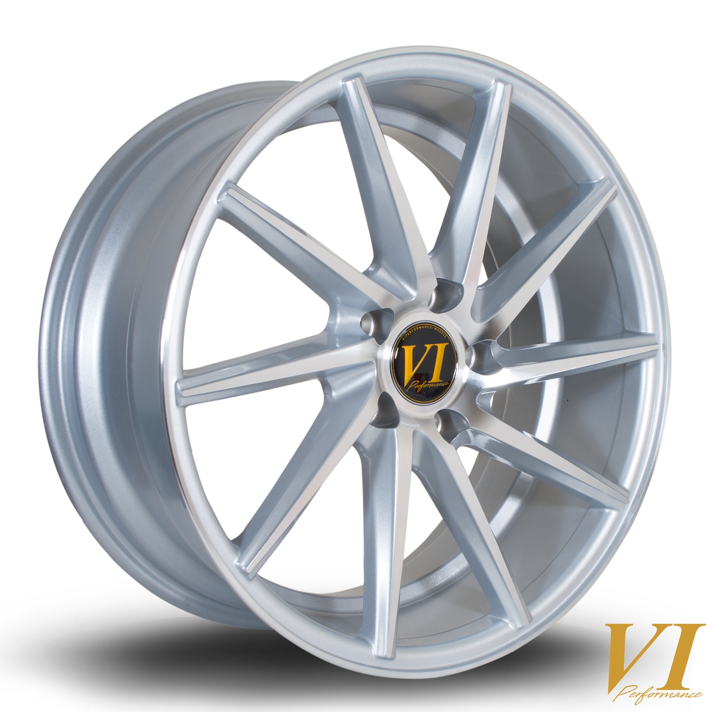 6Performance ESHL 18x8 5x112 ET45 Gloss Silver Macined Face