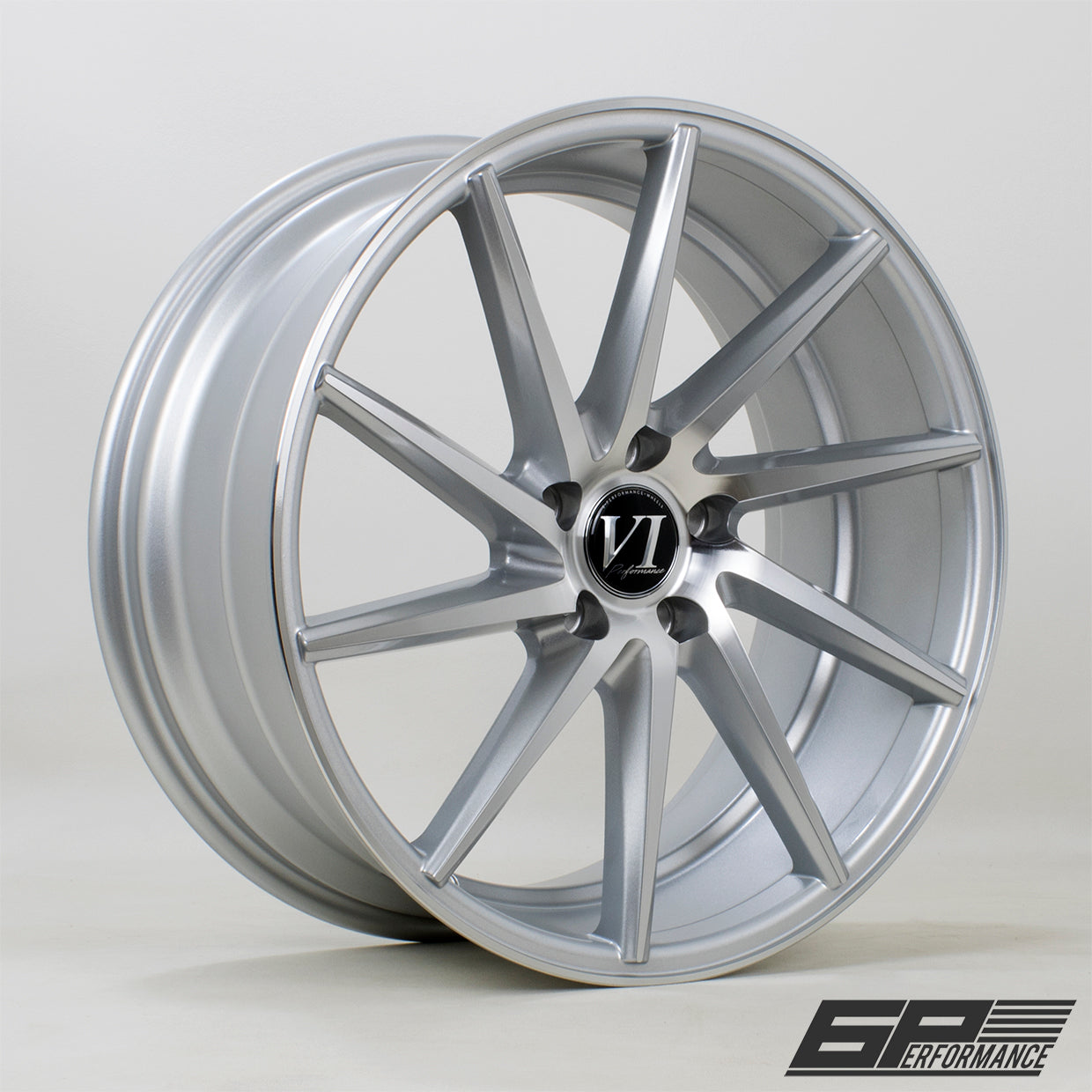 6Performance ESHR 19x8.5 5x112 ET45 Gloss Silver Macined Face