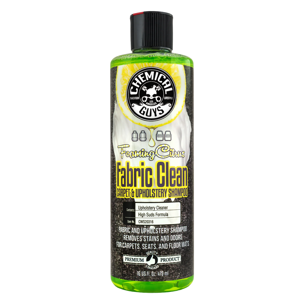 Chemical Guys Foaming Citrus Fabric Clean Carpet & Upholstery Shampoo 473ml