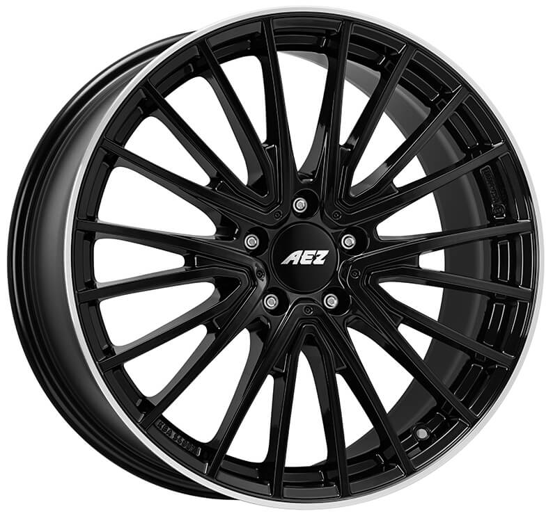 AEZ Berlin black 19x8 5x112 ET43 Black / Polished Lip
