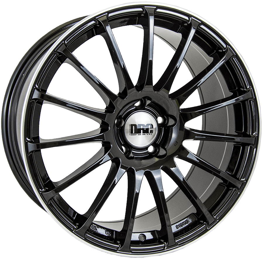 DRC Rapide 18x8 5x112 ET45 Gloss Black / Polished Lip