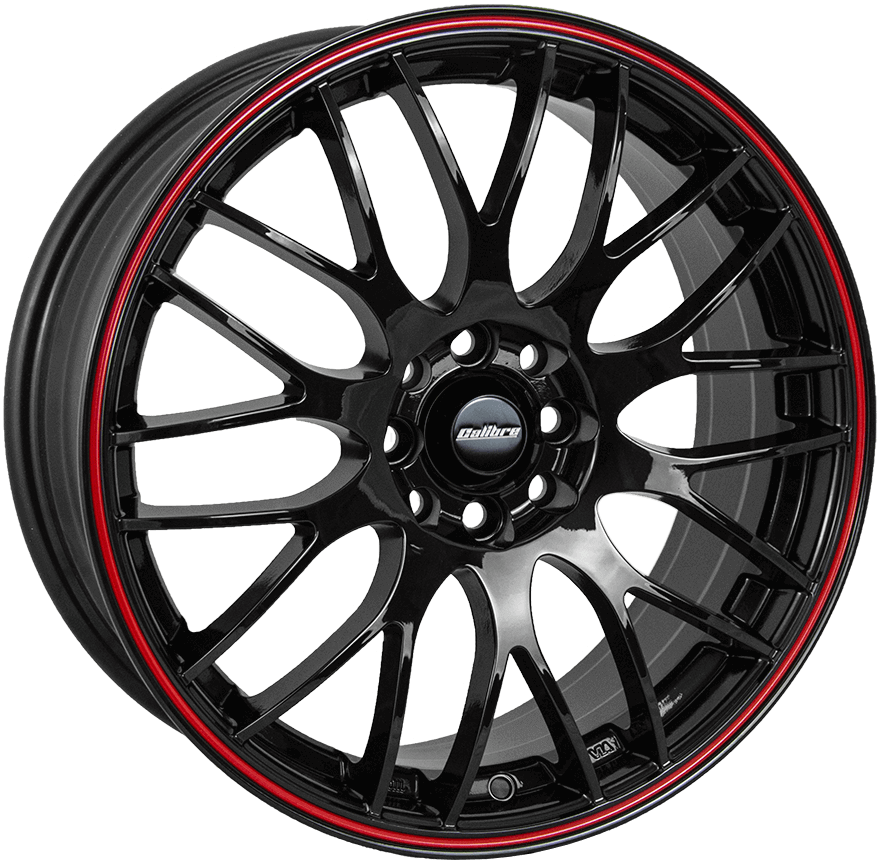 Calibre Motion 15x6.5 4x100/108 ET38 Black/red Pinstripe