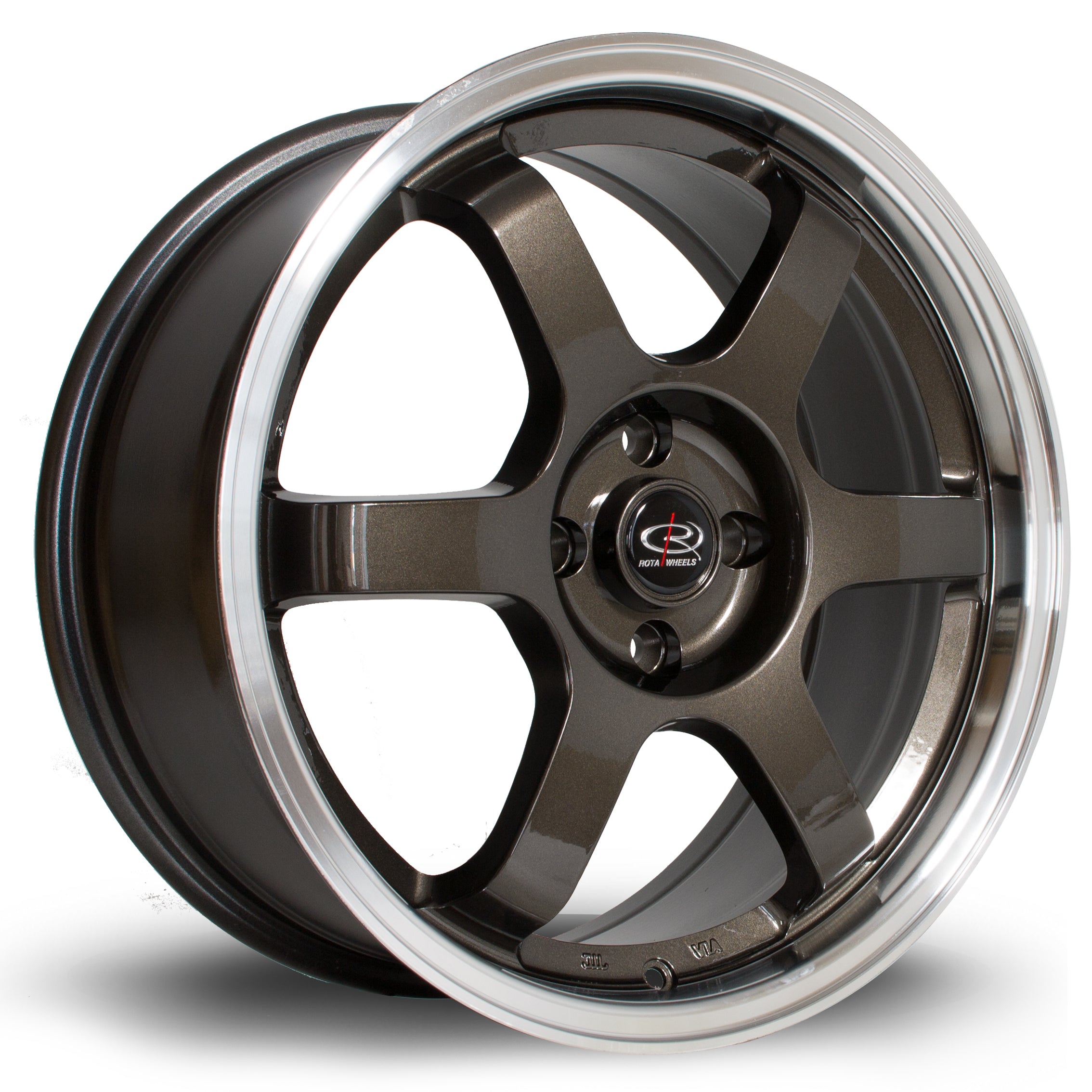 Rota Grid 17x7.5 5x114.3 ET45 Gloss Gunmetal Polished Lip