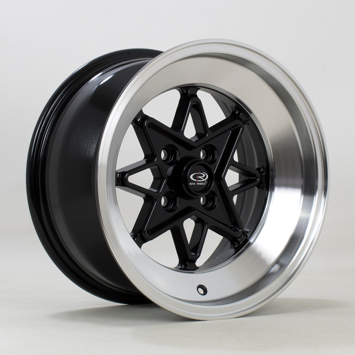 Rota Hachi 15x8 4x100 ET0 Gloss Black Polished Lip