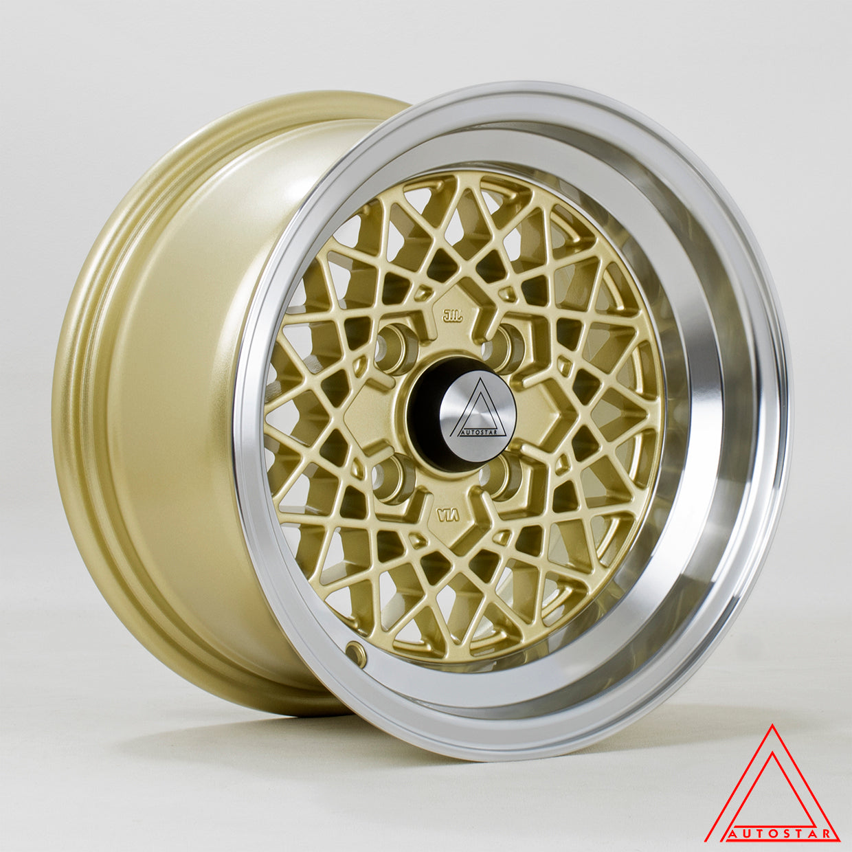 Autostar Kyoshu 13x7 4x114.3 ET-7 Gloss Gold Polished Lip
