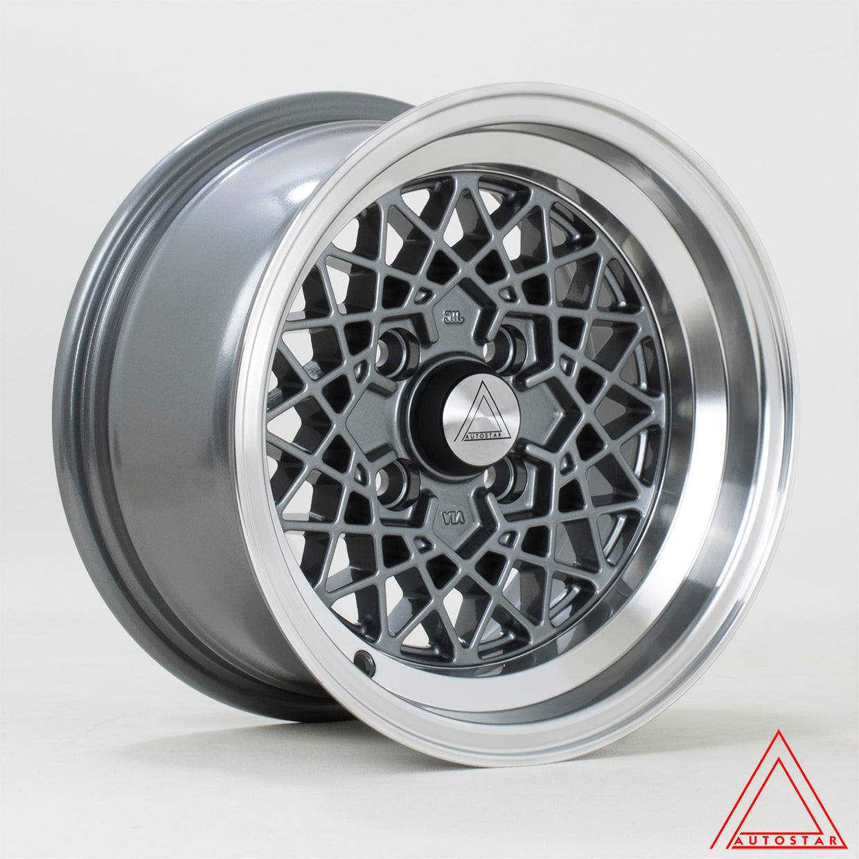 Autostar Kyoshu 13x7 4x114.3 ET-7 Gloss Gunmetal Polished Lip