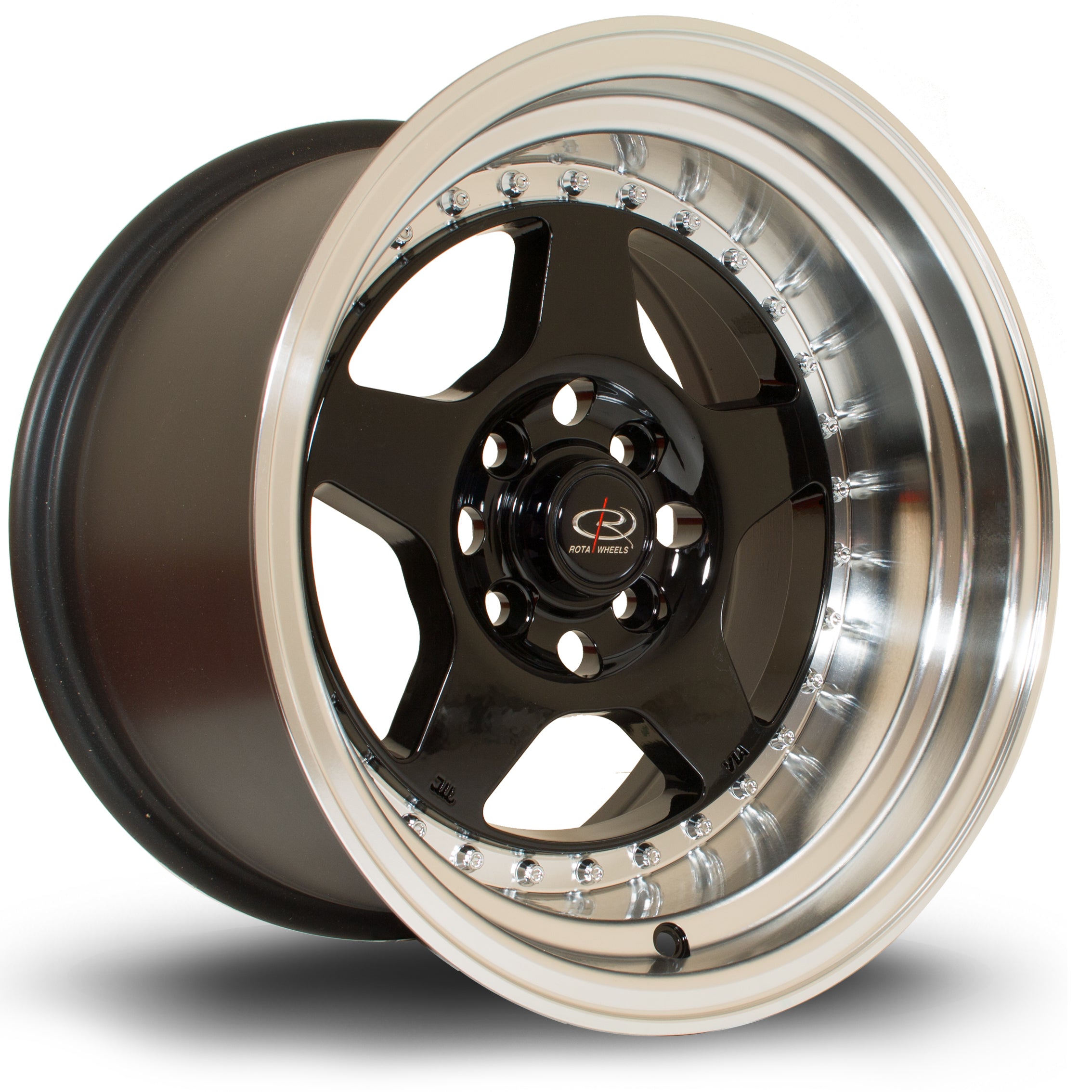 Rota Kyusha 15x9 4x114.3 ET0 Gloss Black Polished Lip