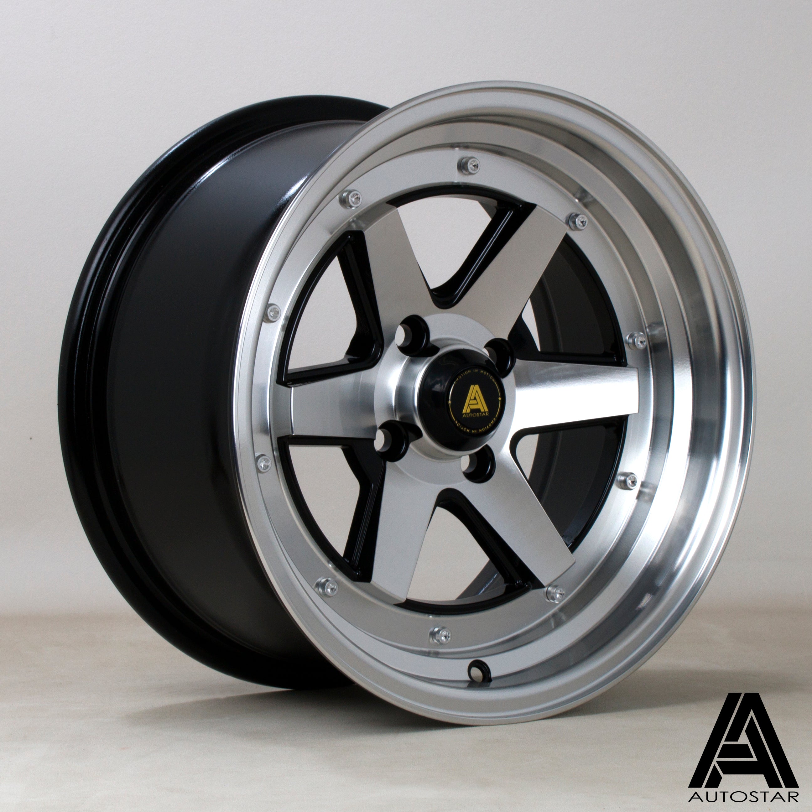 Autostar Magic 15x8 4x114.3 ET0 Gloss Black Polished Face