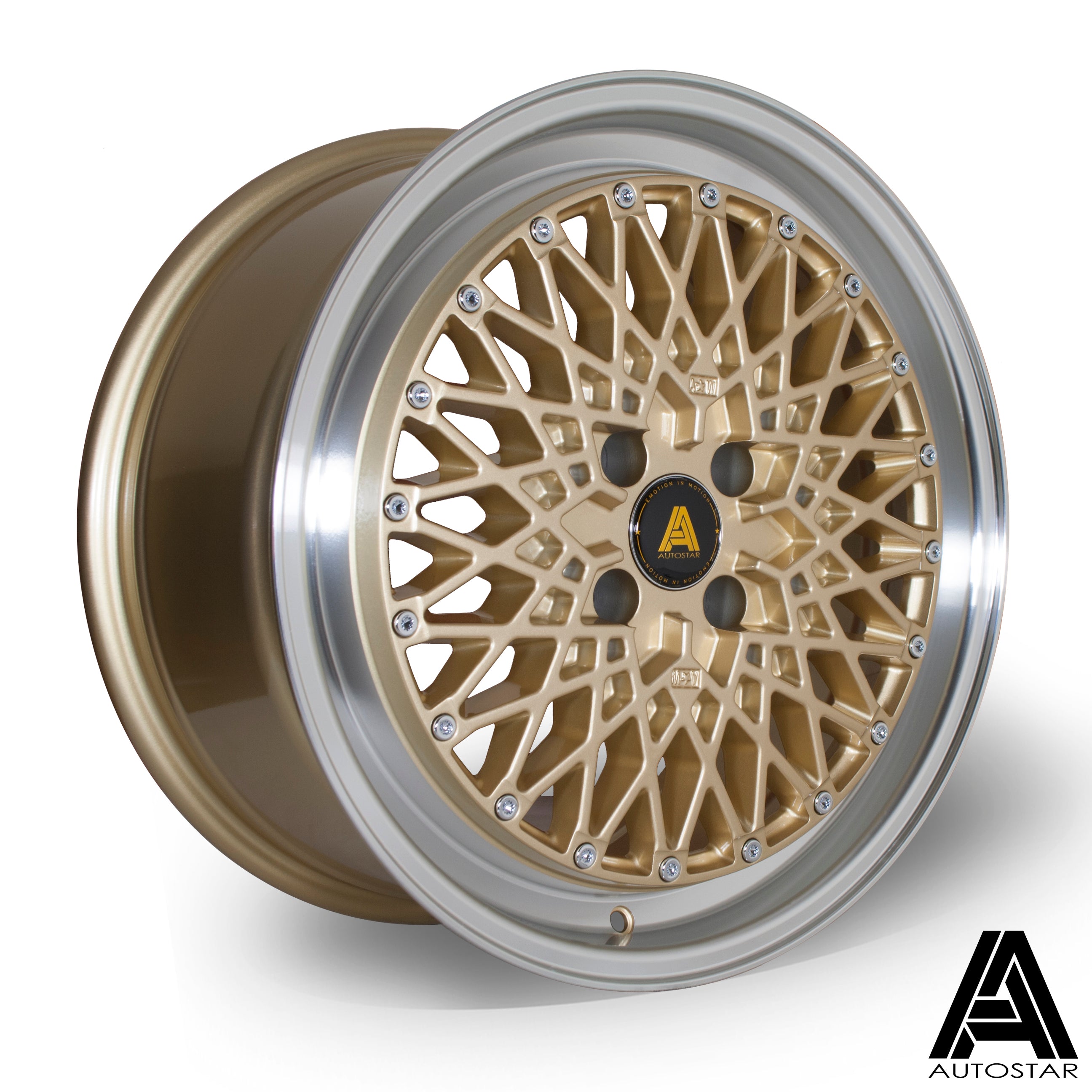 Autostar Minus 17x8 4x100 ET30 Gloss Gold Polished Lip