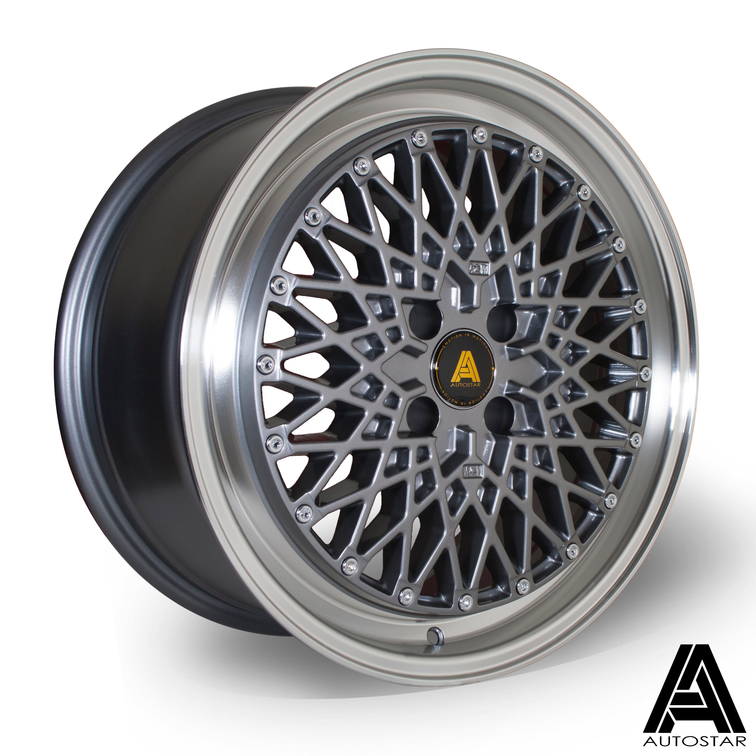 Autostar Minus 17x8 4x100 ET30 Gloss Gunmetal Polished Lip