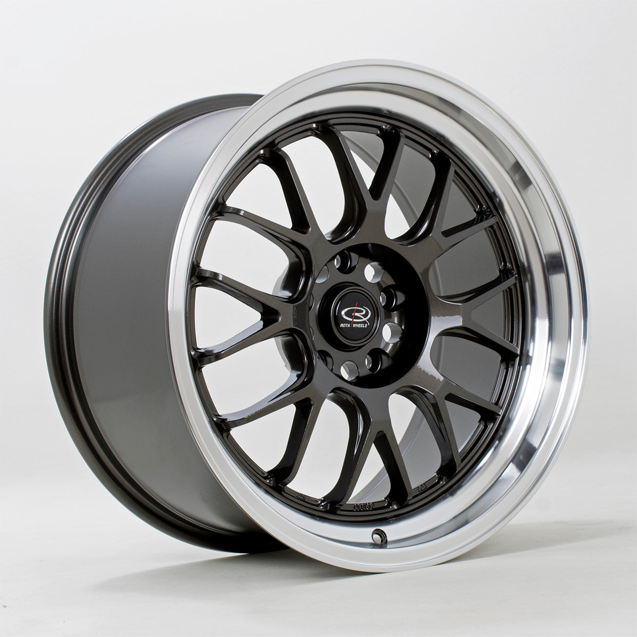 Rota MXR 18x9.5 5x100/114 ET38 Gloss Gunmetal Polished Lip