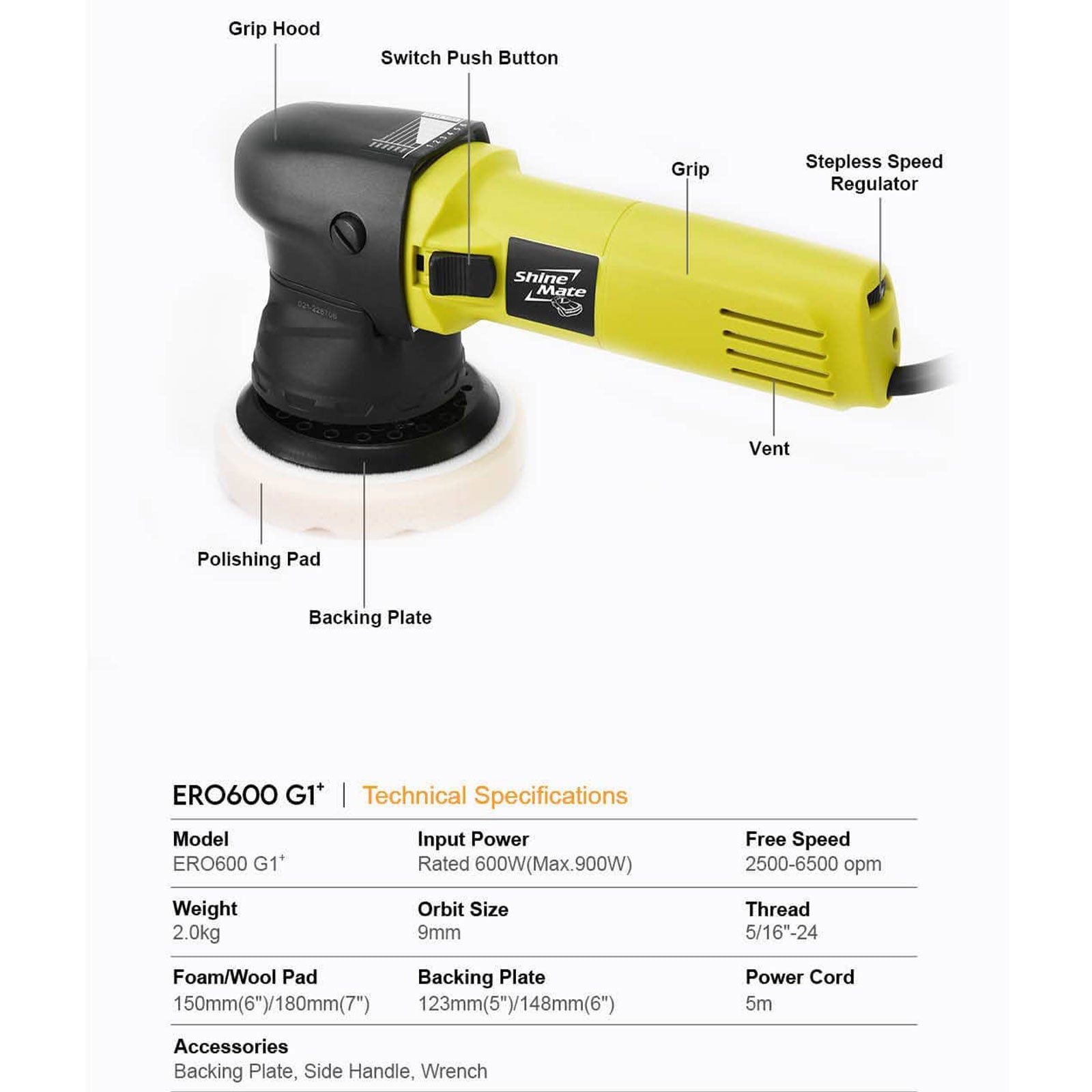 ShineMate ERO600 Dual Action Polisher
