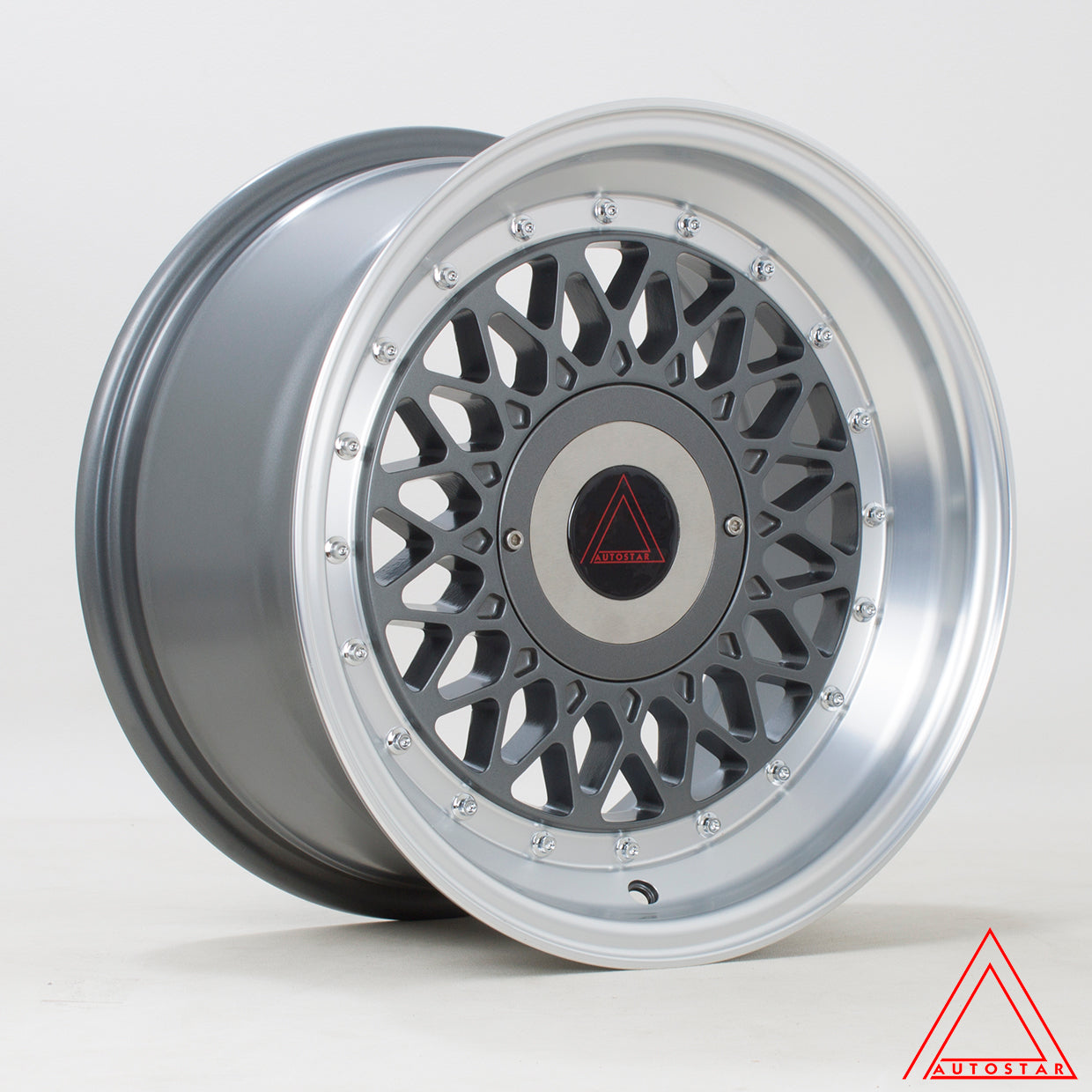 Autostar Silhouette 15x8 4x100/114.3 ET25 Gloss Gunmetal Polished Lip