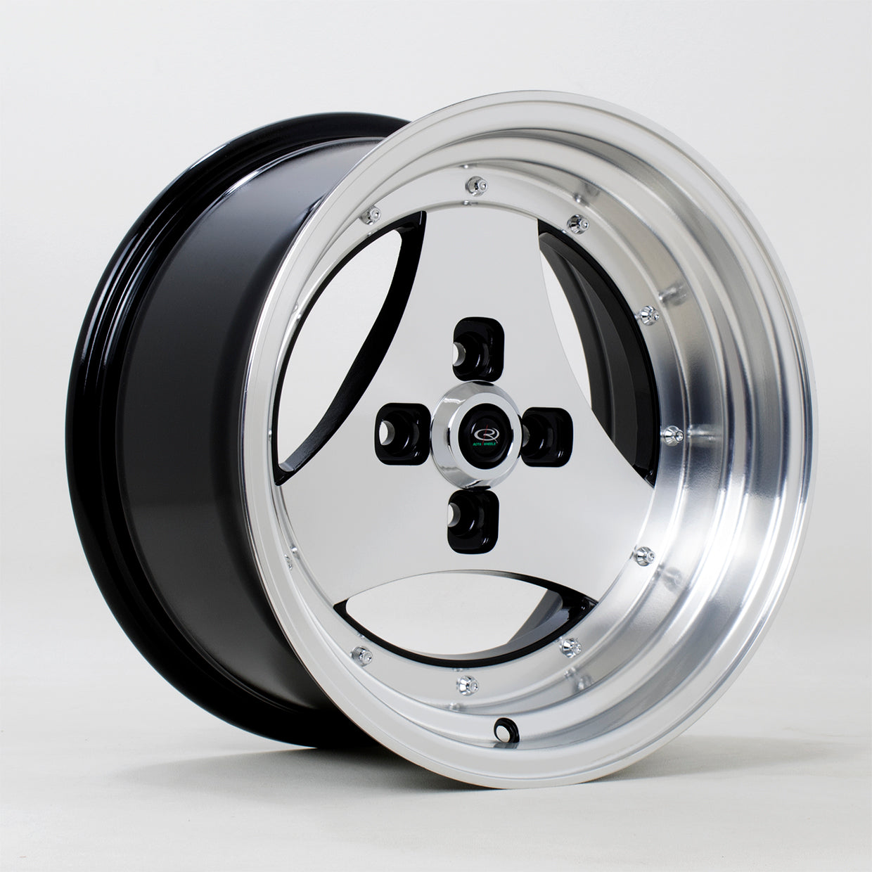 Rota Triad 15x8 4x100 ET0 Gloss Black Polished Face