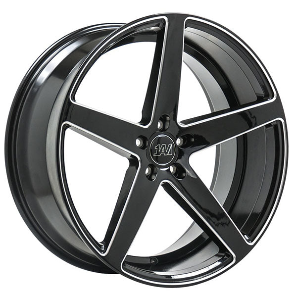 22" 1AV ZX9 Black Polished Alloy Wheels