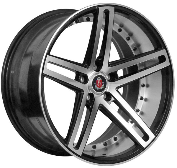 22" AXE EX20 Black and Polished Alloy Wheels