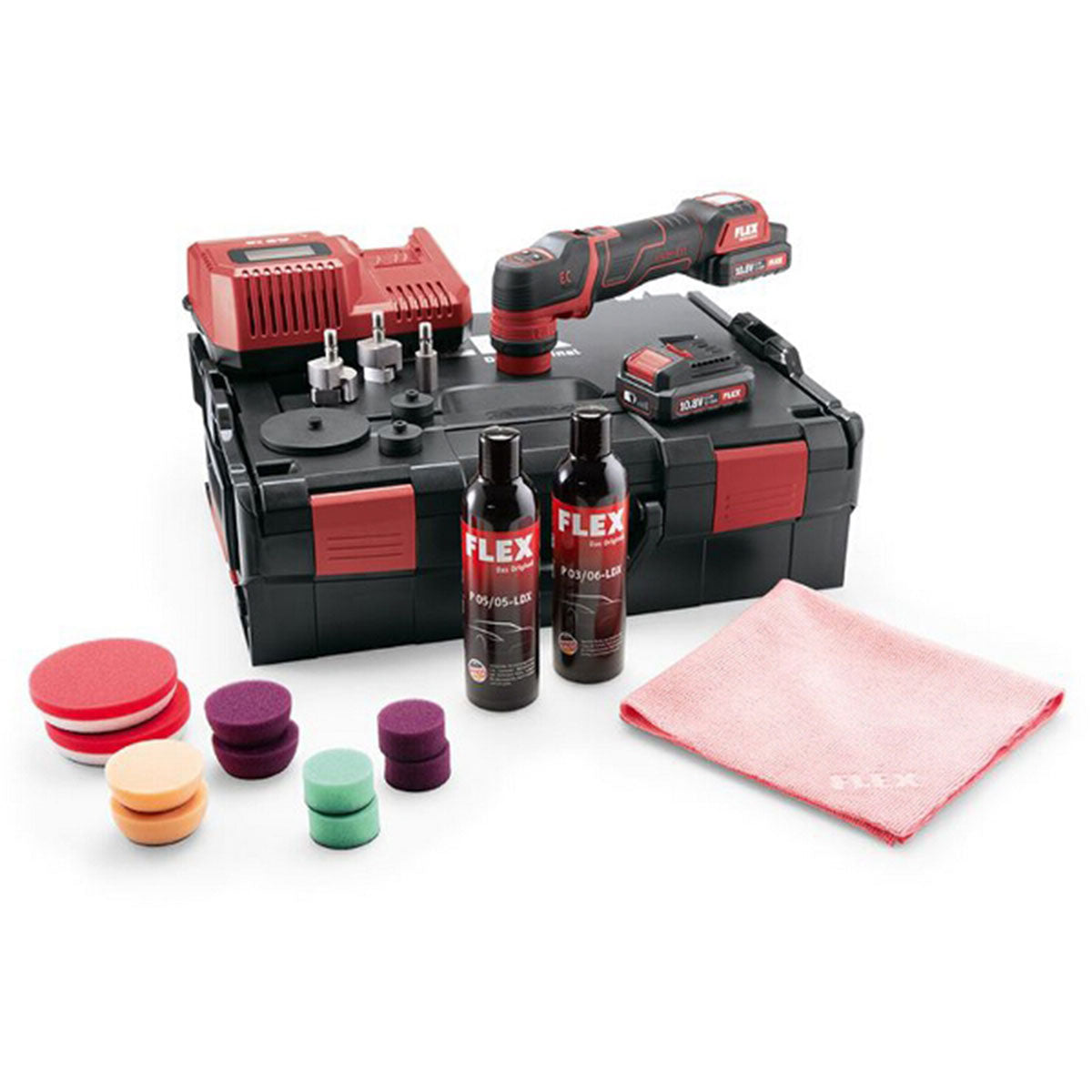 Flex PXE 80 Cordless Random Orbital Mini Polisher Full Kit