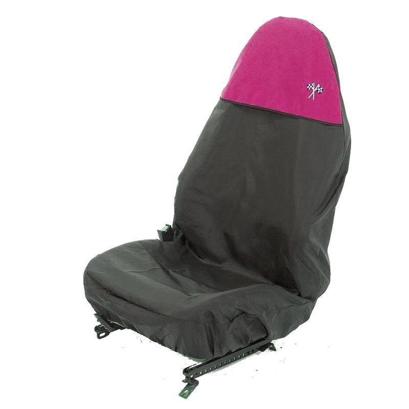 Heavy Duty Single Universal Front Seat Protector Pink and Black