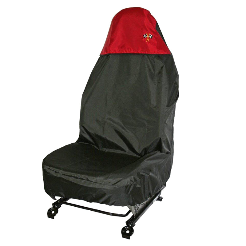 Heavy Duty Single Universal Front Seat Protector Red and Black