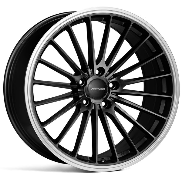 19" Veemann V-FS36 Black Machined Lip Alloy Wheels