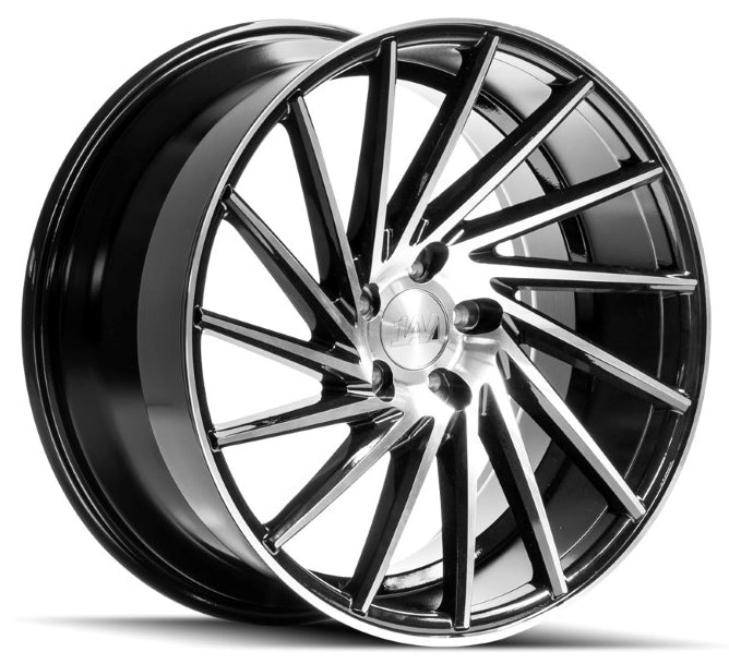 20" 1AV ZX1 Black Polished Alloy Wheels