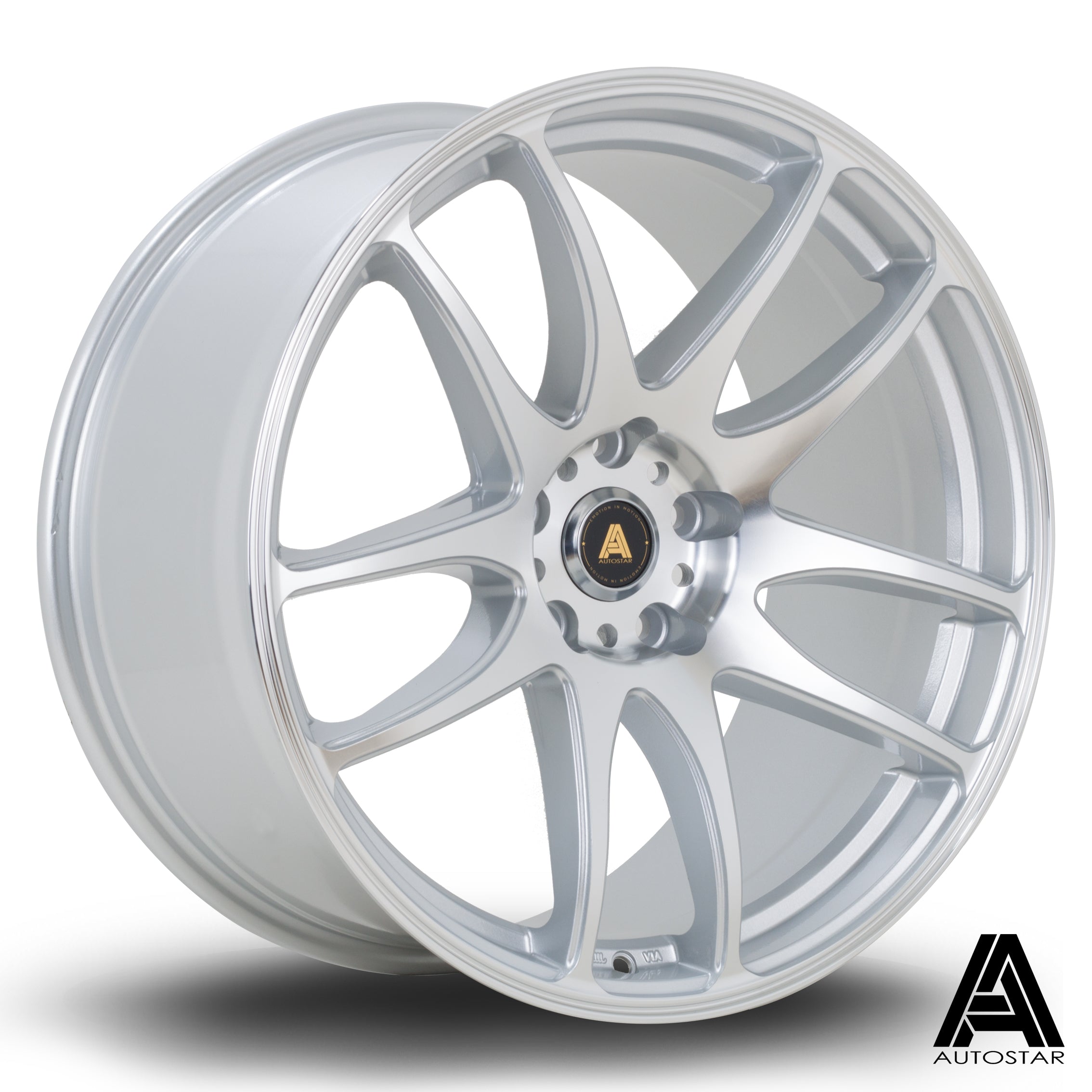 Autostar A510 19x9.5 5x114.3 ET35 Gloss Silver Polished Lip