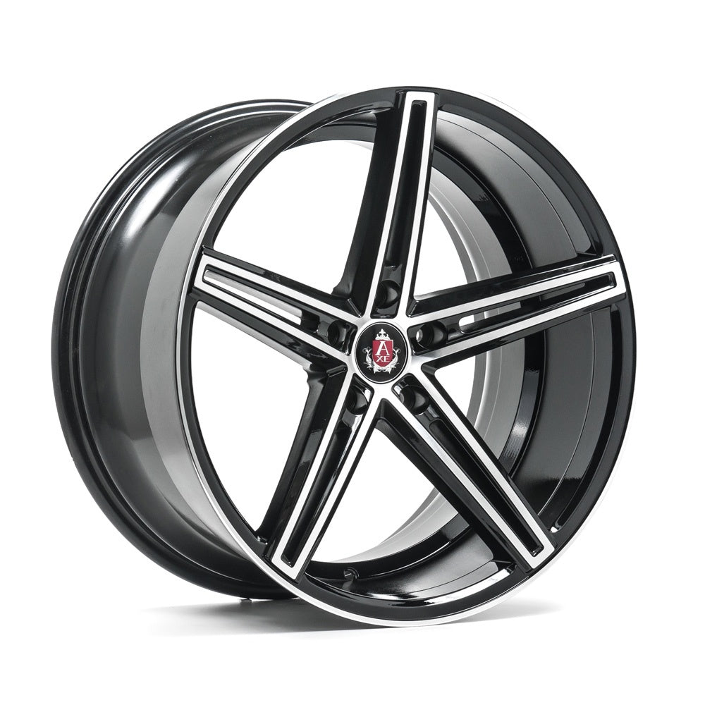 AXE EX14 19x8.5 5X108 ET40 GLOSS BLACK & POLISHED