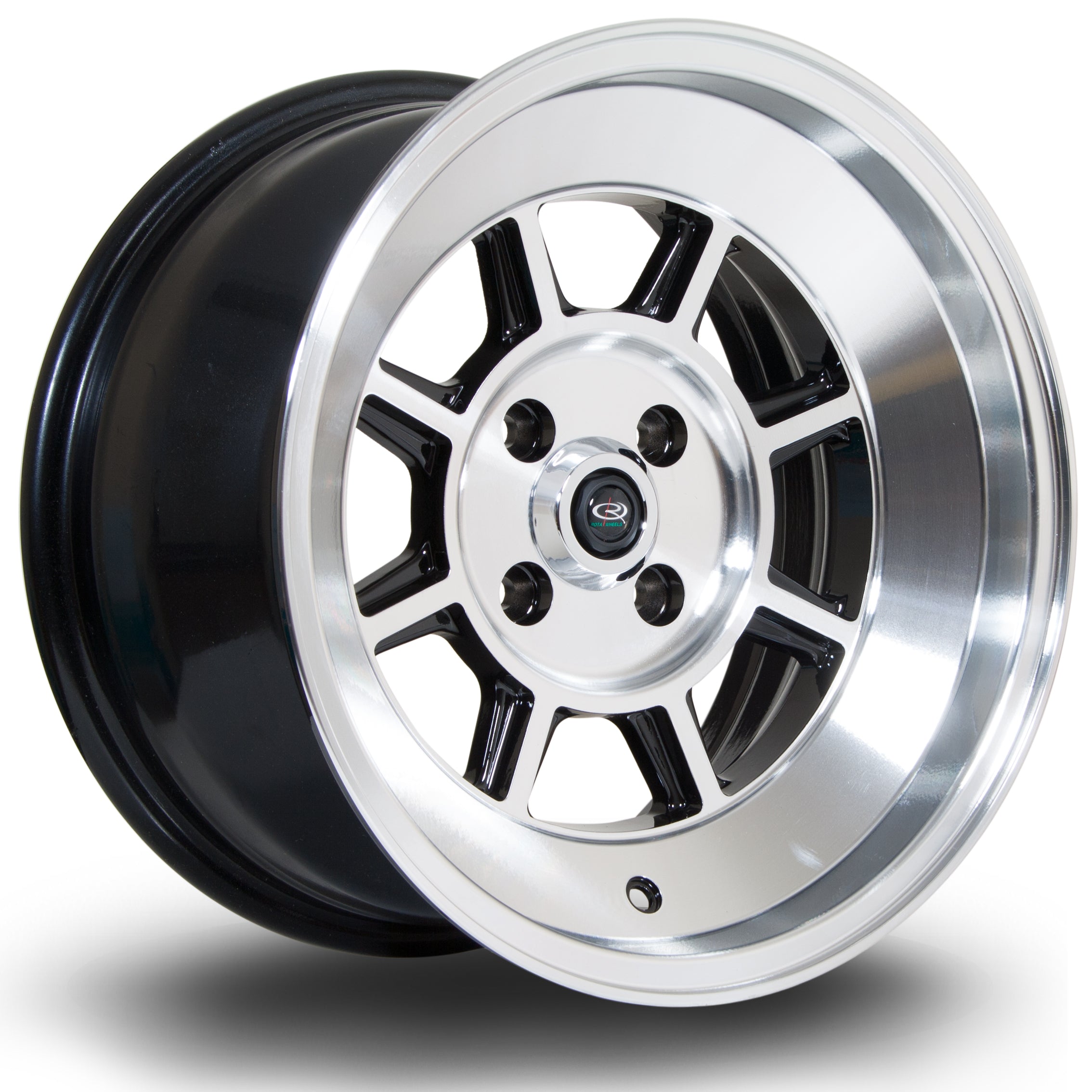 Rota BM8 15x8 4x100 ET10 Gloss Black Polished Face