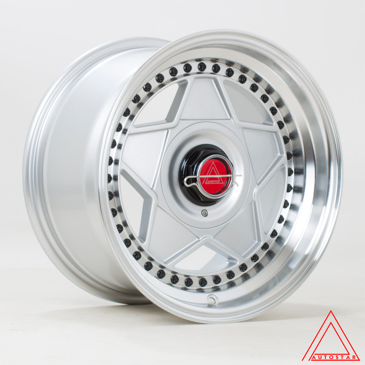 Autostar Centro 15x8.25 4x100/108 ET20 Gloss Silver Polished Lip