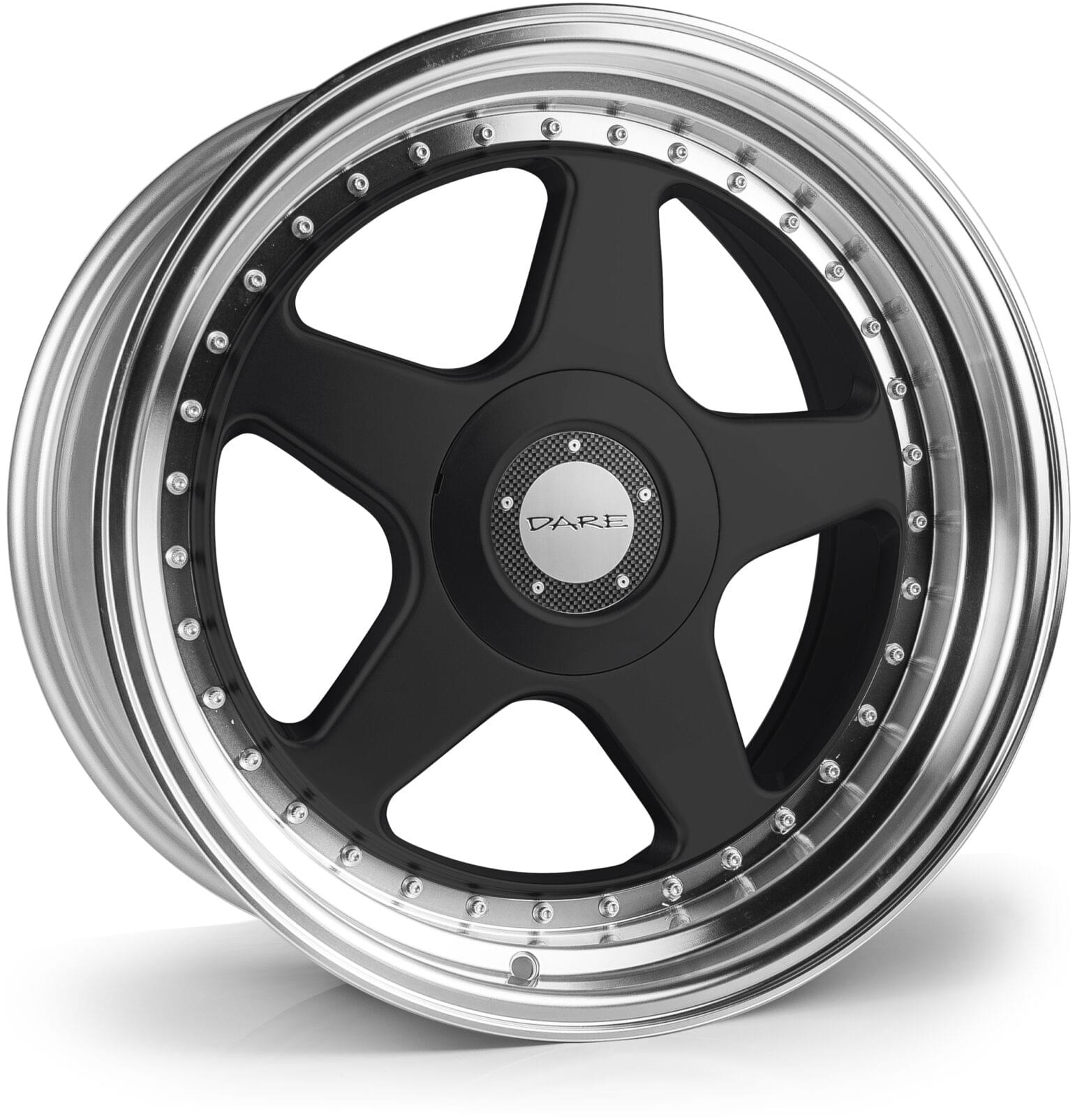 Dare F5 16x7.5 4x100|4x108 ET35 Black Polished Lip