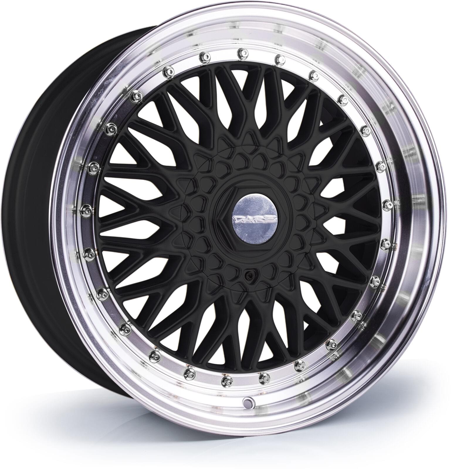 Dare DRRS 17x7.5 4x100|4x108 ET35 Gloss Black Polished / Chrome Rivets