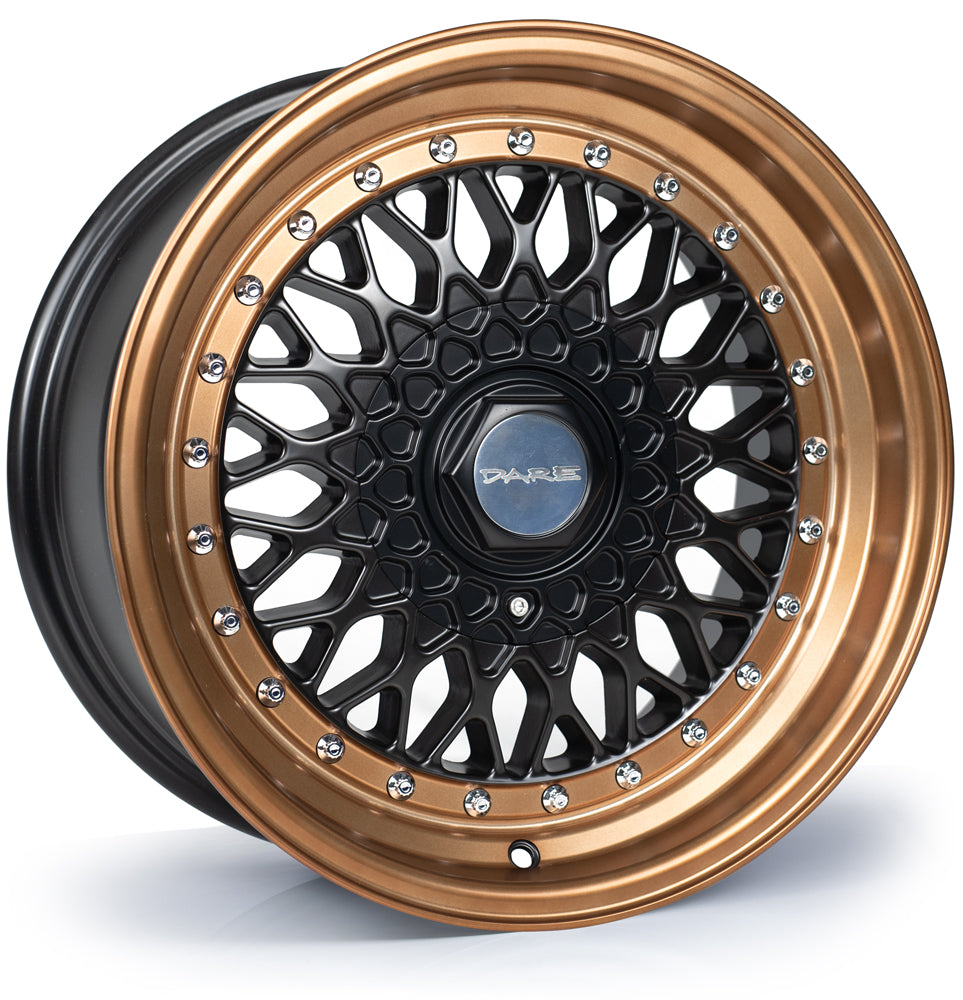 Dare DRRS 16x9 4x100|4x108 ET20 Matt Black Bronze / Chrome Rivets