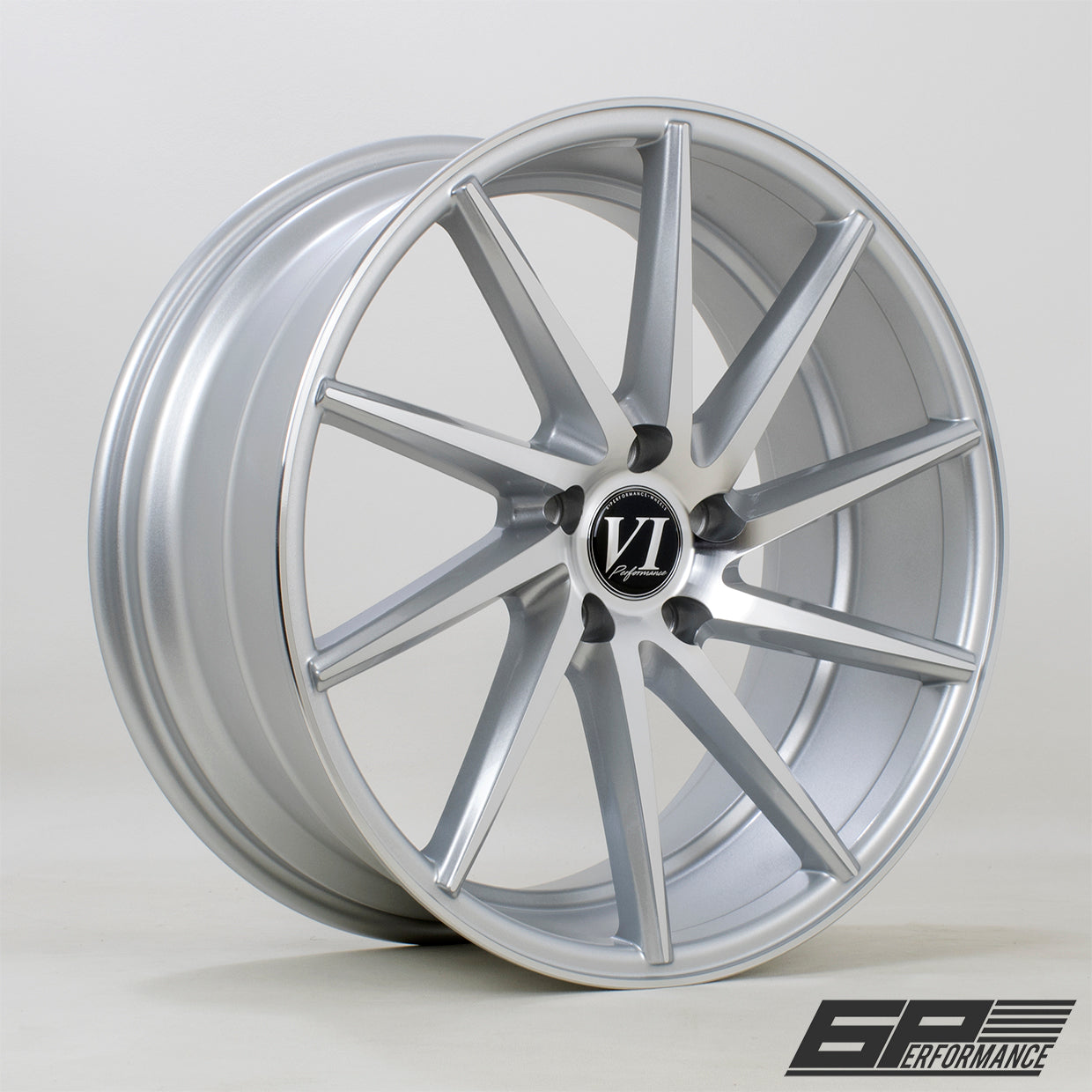 6Performance ESHL 19x8.5 5x112 ET45 Gloss Silver Macined Face