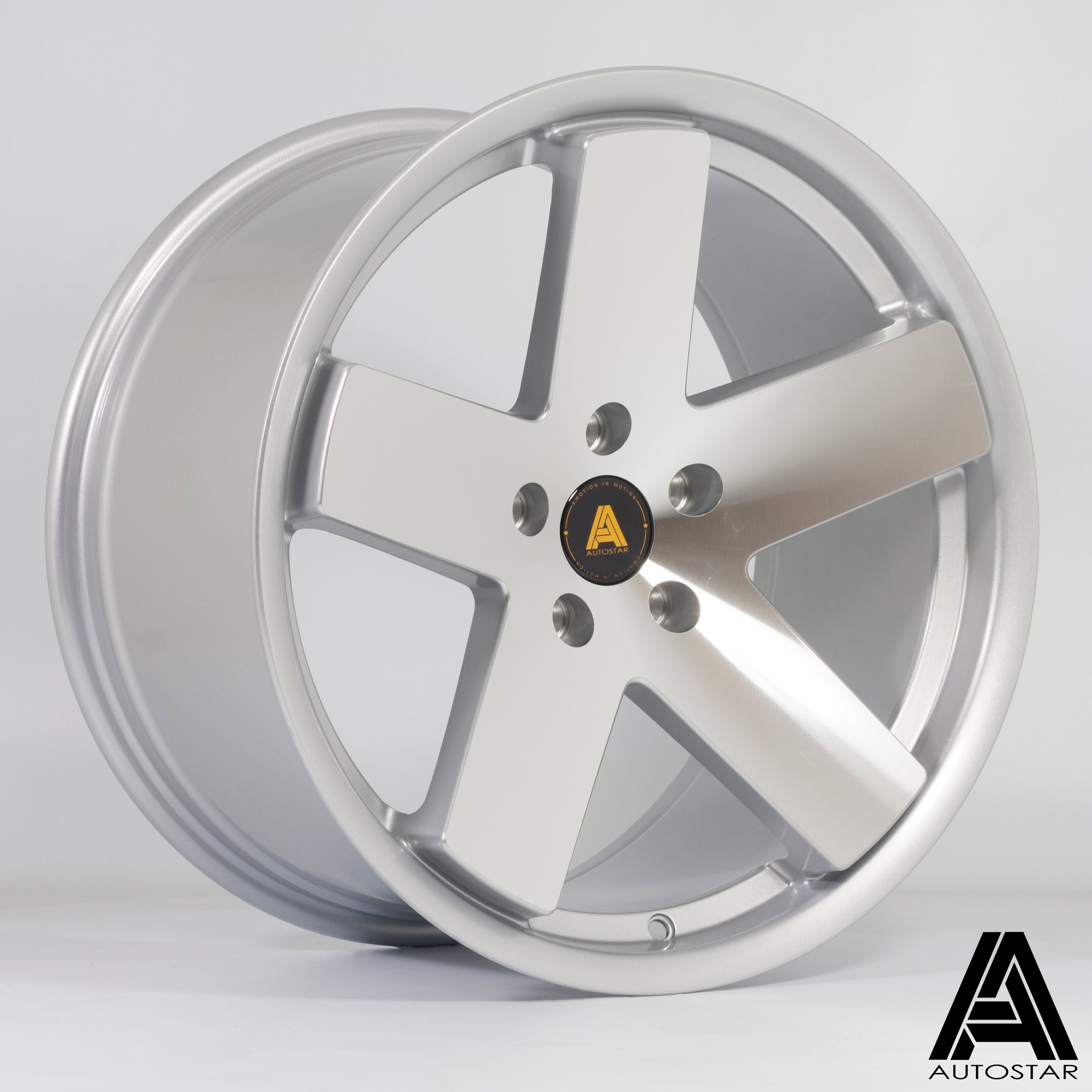 Autostar Euro 18x9.5 5x112 ET33 Gloss Silver Polished Lip