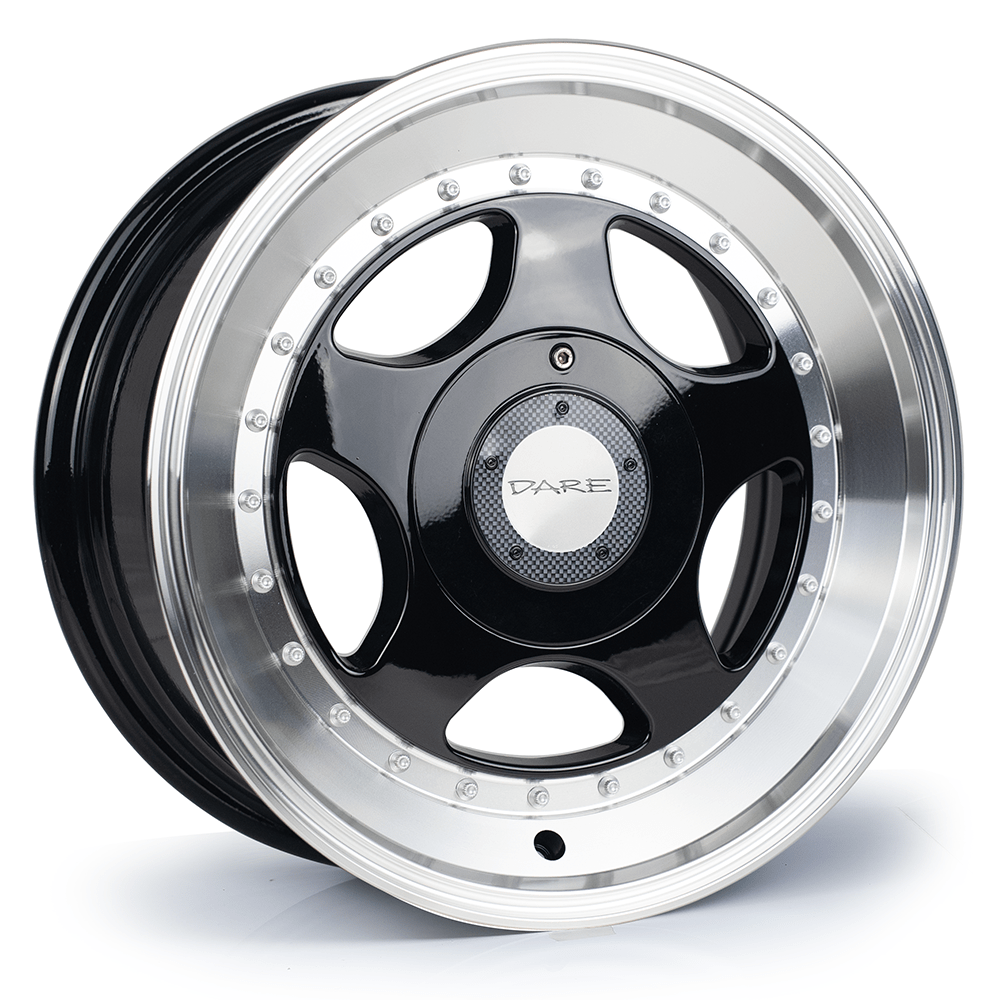 Dare F5-SL 15x7 4x100|4x108 ET35 Black Polished Lip