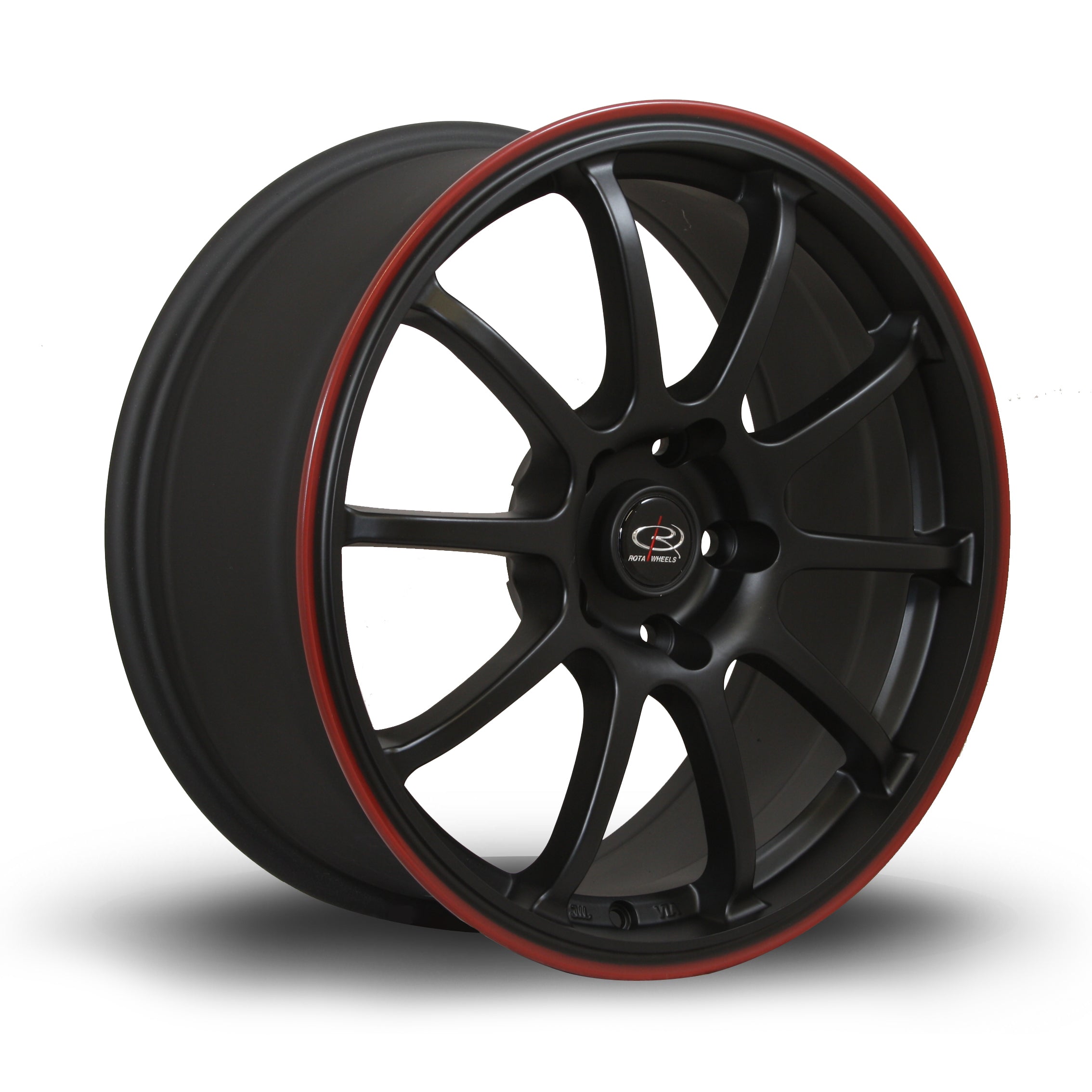 Rota Force 17x8 5x100 ET35 Flat Black Red Lip