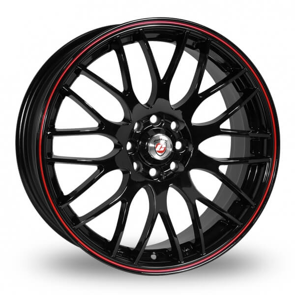 Calibre Motion 18x7.5 4x100/108 ET40 Gloss Black / Red Pinstripe