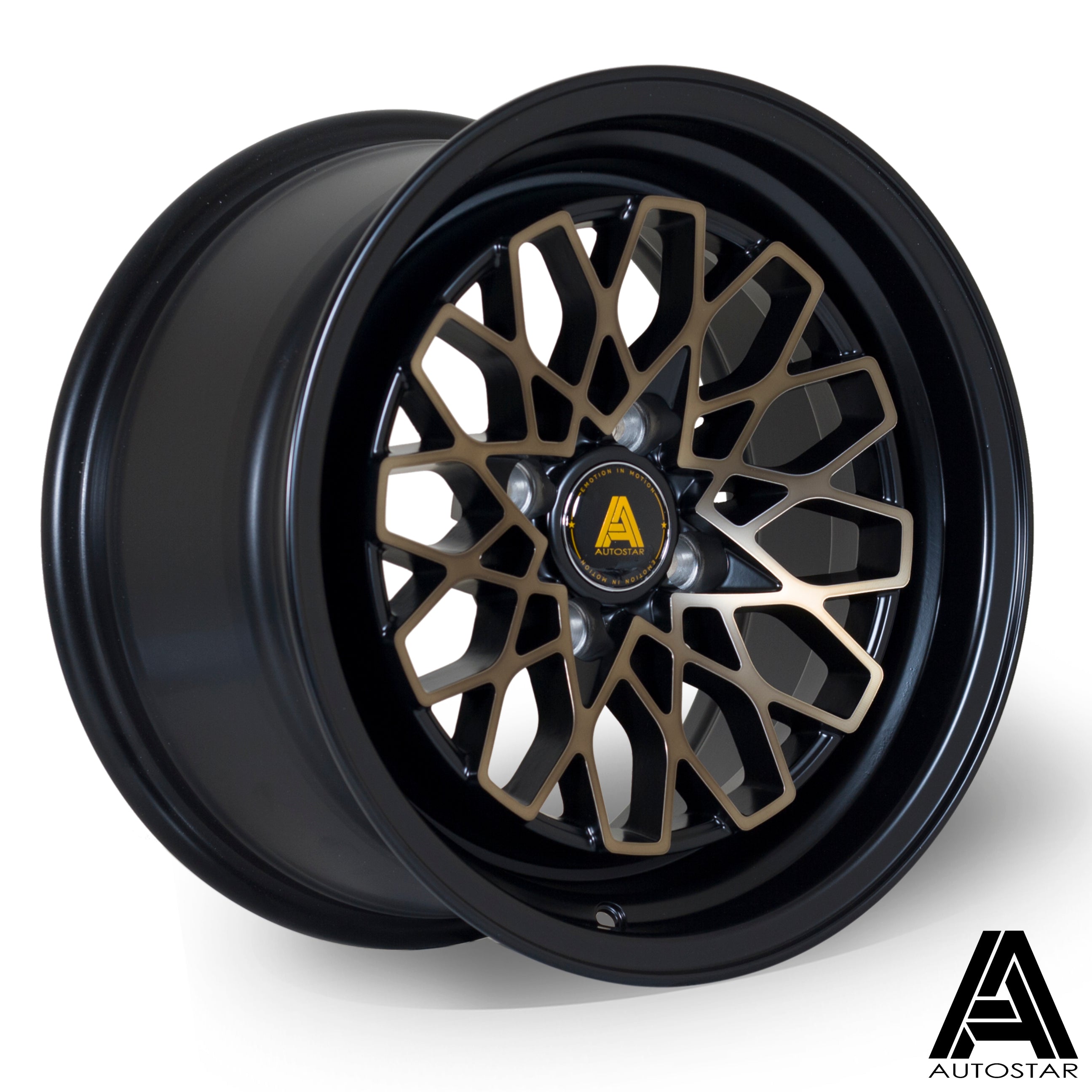 Autostar Geo 15x8 4x100 ET25 Black with Bronze Face