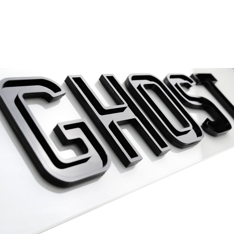 Black Ghost MOT Font Number Plates