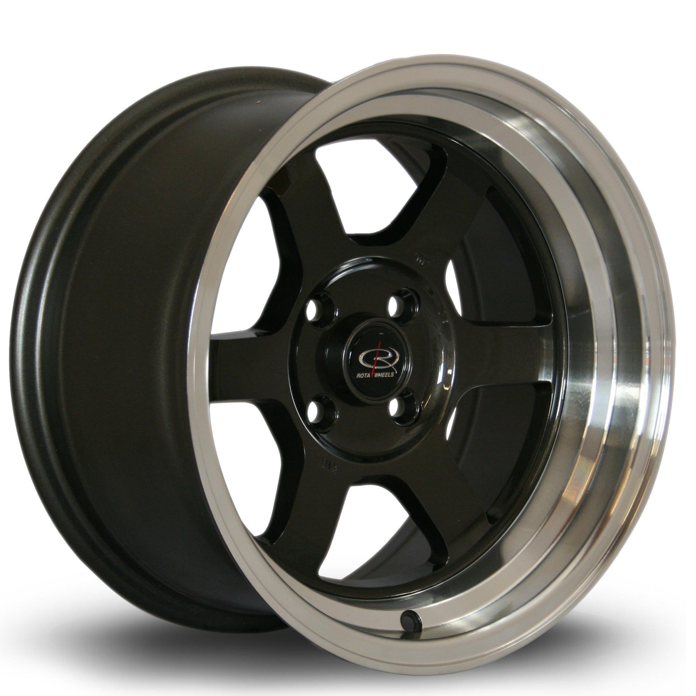 Rota Grid-V 15x8 4x100 ET0 Gloss Gunmetal Polished Lip