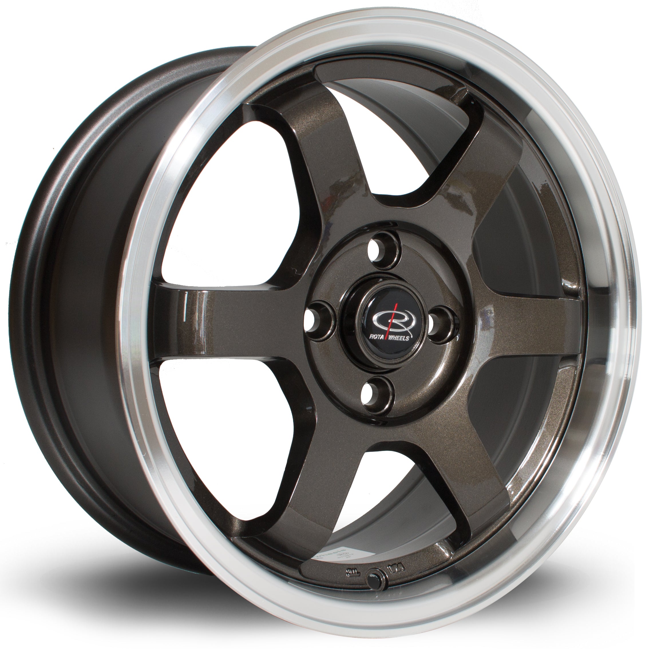 Rota Grid 15x7 4x100 ET40 Gloss Gunmetal Polished Lip
