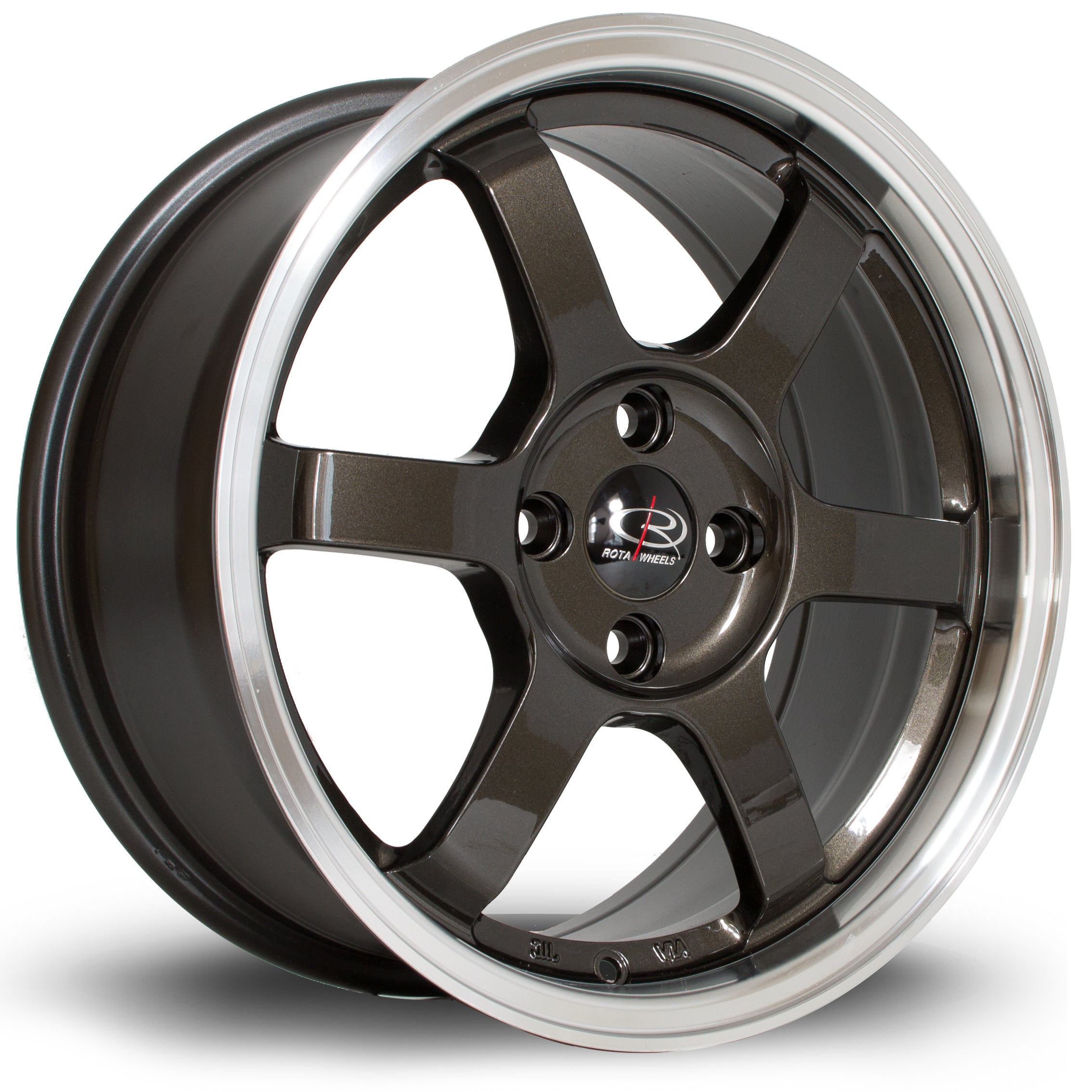 Rota Grid 16x7 4x100 ET40 Gloss Gunmetal Polished Lip