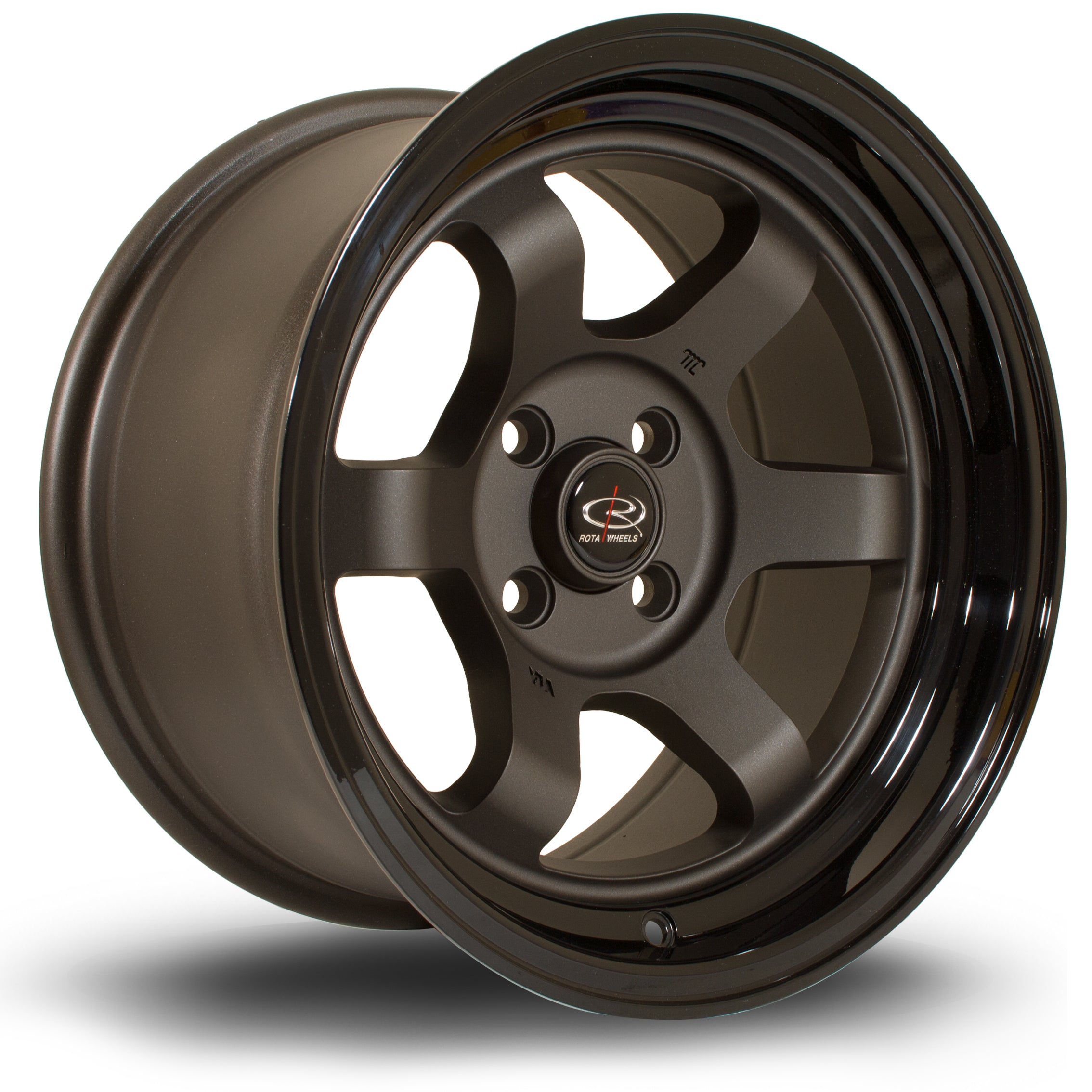 Rota Grid Max 15x8 4x100 ET0 Flat Gunmetal with Gloss Black Lip
