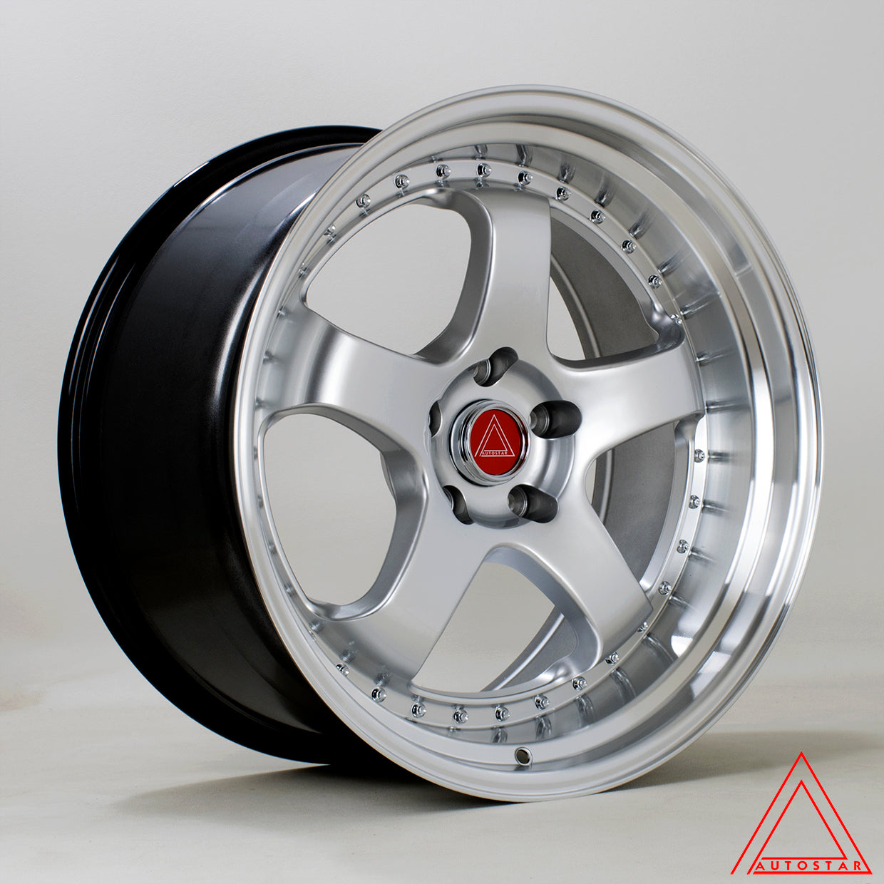 Autostar GT5R 19x10.5 5x114.3 ET22 Gloss Silver Polished Lip